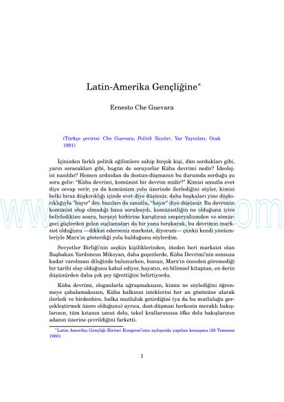 Cover of Che Guevara - Latin-Amerika Gençliğine.pdf